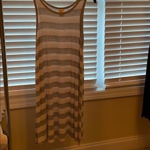 Grey and white stripped faded glory dress